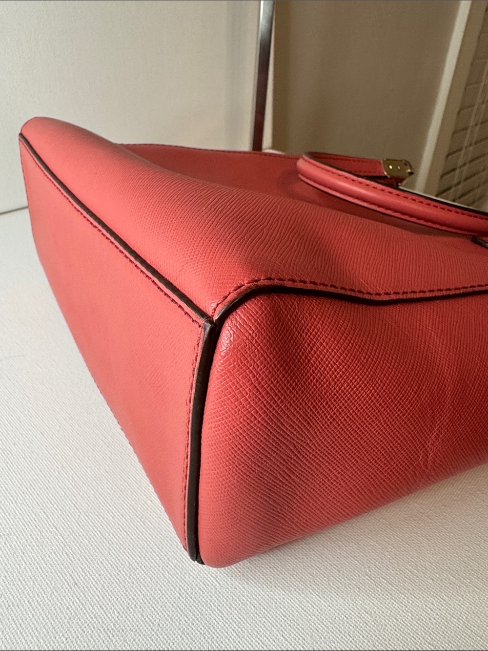 Coach Madison Mini North South Tote Crossbody Saffiano Leather Pink Coral - Picture 12 of 16